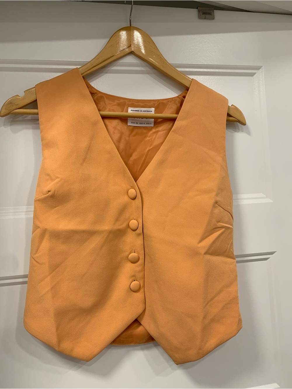 NWOT Sabo Skirt Orange Sleeveless Button up Vest